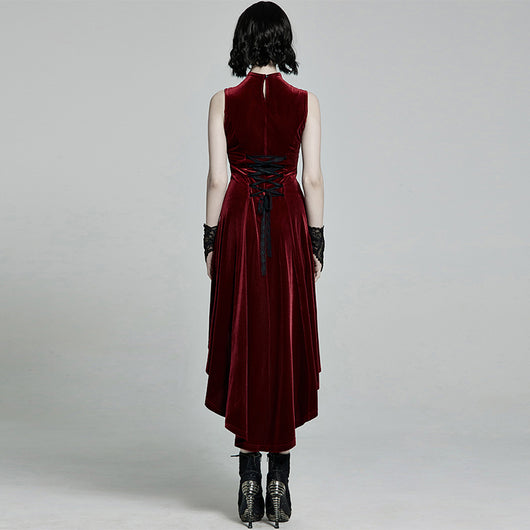 Vestido Terciopelo sin Mangas Corte Asimétrico - Image 6