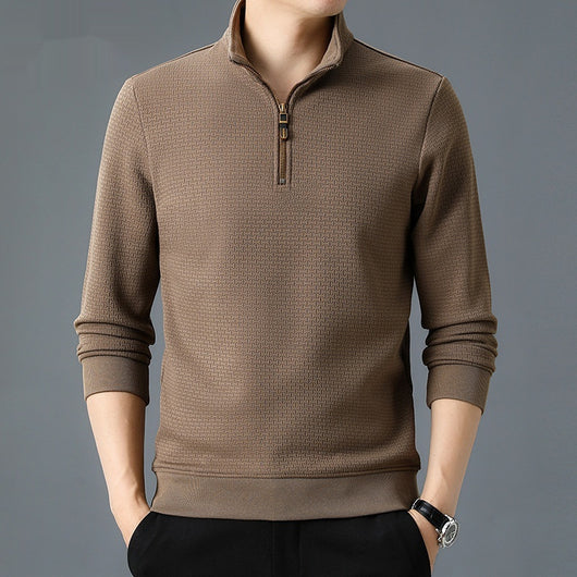 Playera de Cuello Alto con Cierre Medio para Otoño e Invierno - Manga Larga para Hombre - Image 2