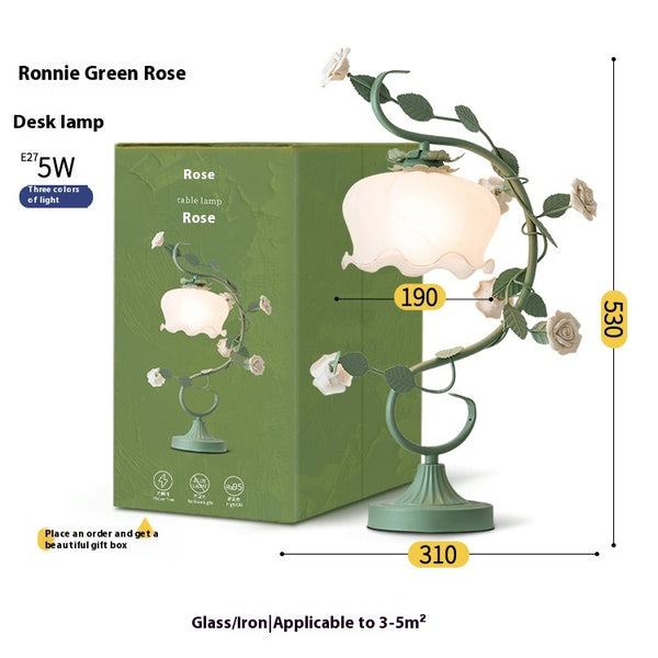 Lámpara de Mesita Retro con Flores Idílicas para Dormitorio - Image 6