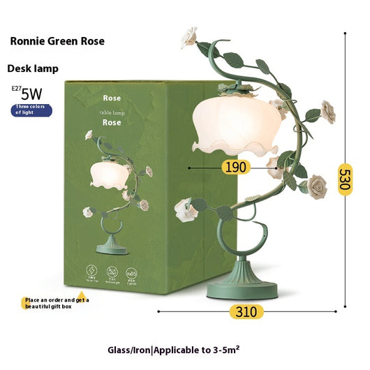 Lámpara de Mesita Retro con Flores Idílicas para Dormitorio - Image 6