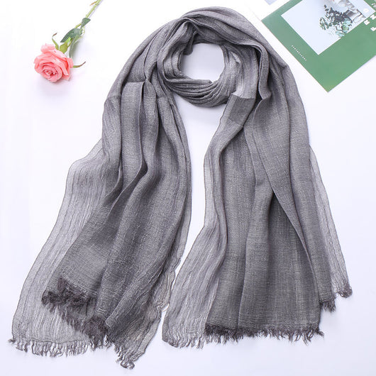 Pañuelo Tie-dye de Algodón y Lino para Mujer - Diseño Plisado Transpirable - Image 4