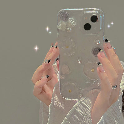 Funda Silicona con Flores y Brillo Epoxi para Teléfono - Image 7