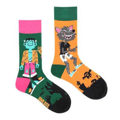 Calcetines Retro Asimétricos para Parejas - Algodón Cómodo Unisex - Image 47