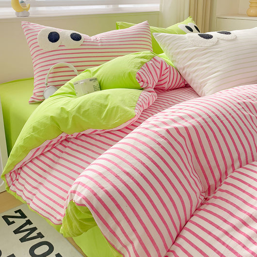 Juego de Cama Ojos Grandes - Funda Nórdica 4 Piezas Efecto Satinado - Image 12