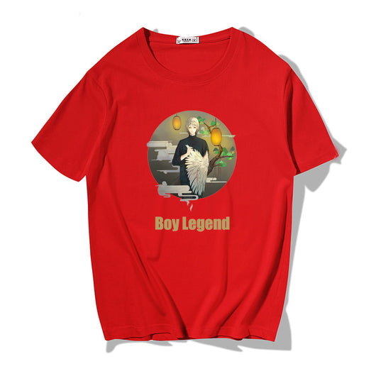 Playera Suelta Estampada Cuello Redondo Manga Corta para Hombre - Image 11