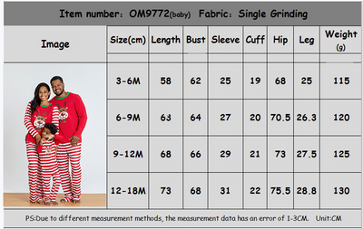 Young boy wearing a red and white striped long-sleeved pajama set with a reindeer graphic on the chest. - Image 6