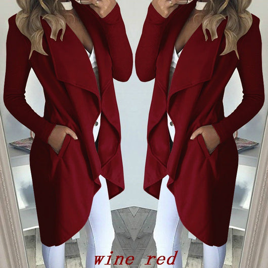 Abrigo Trench Largo Entallado Talla Grande con Cuello Polo - Image 13