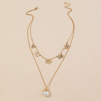 Collar Mariposa de Perlas de Agua Dulce Natural Multicapa - Image 7