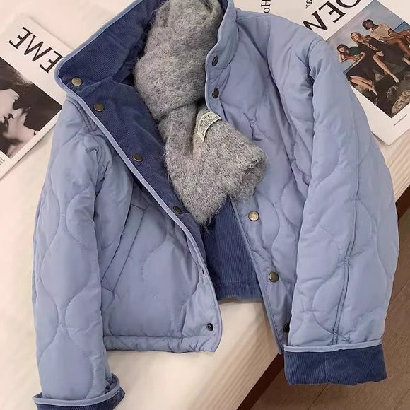 Chaqueta de Pana Azul Antienvejecimiento en Algodón para Mujer