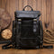 Mochila de Cuero Genuino Estilo Británico Gran Capacidad para Hombre Retro