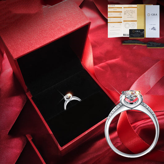 Anillo de Diamante de Quilate en Oro Blanco para Parejas en Plata Esterlina - Image 11