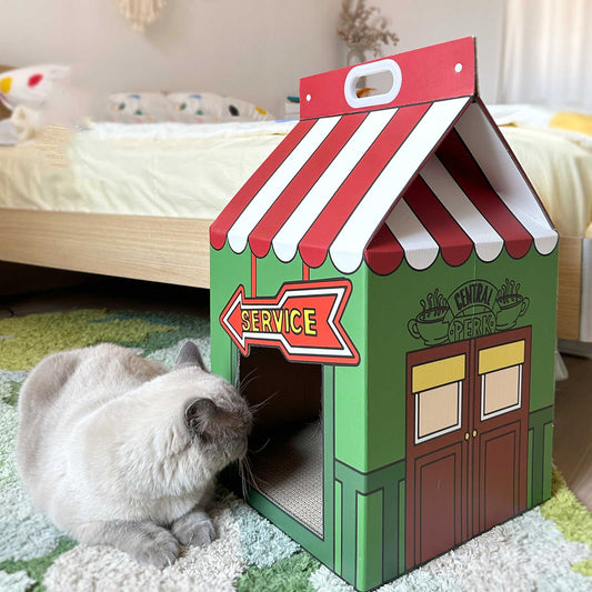 Rascador Café Gato con Nido - Tabla Desgaste Resistente para Afilar Uñas - Image 2