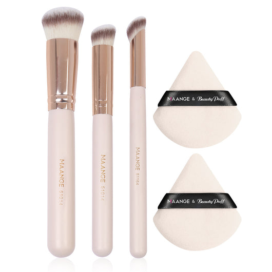 Set de Brochas Triangulares y Puff de Polvo Profesional - Image 19