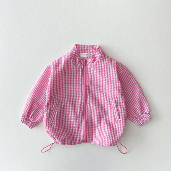 Chaqueta Ligera de Protección Solar con Cuadros para Niños