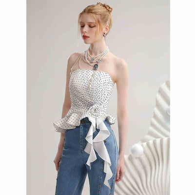 Blusa Fresca de Tirantes Finos con Lunares y Colores Contrastantes - Image 12