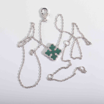 Collar de Plata S925 Diseño Flor de Trébol Fritilaria - Image 9