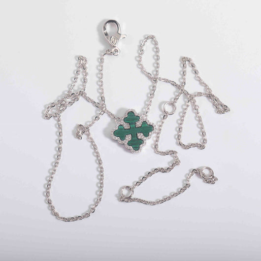 Collar de Plata S925 Diseño Flor de Trébol Fritilaria - Image 9