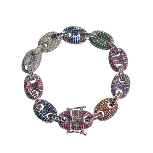 Cadena de Cerdo Zirconia Multicolor - Diseño Grano de Café - Image 2