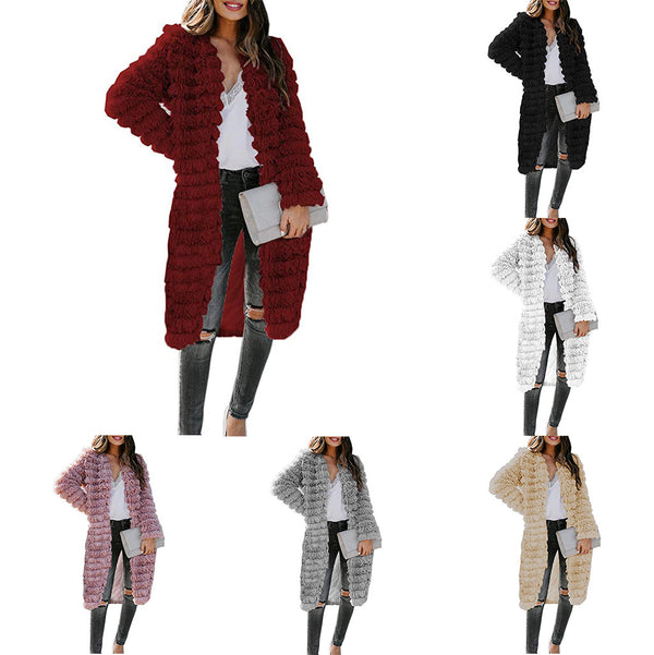 Suéter Abrigo de Lana Esponjoso para Otoño e Invierno