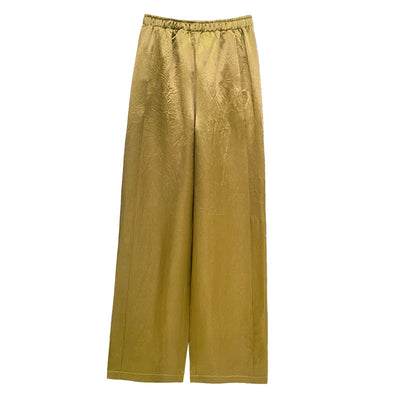 Pantalones Rectos de Triacetato con Pliegues para Primavera - Image 5