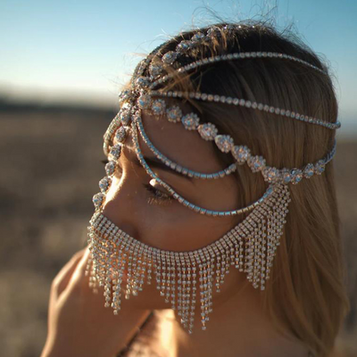 Cadena para Cabello Estilo Étnico con Diamantes Su Shui y Máscara - Image 14