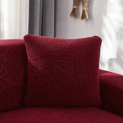 Funda de Almohada Jacquard Nórdica con Hoja Grande en Colores Puros - Image 14