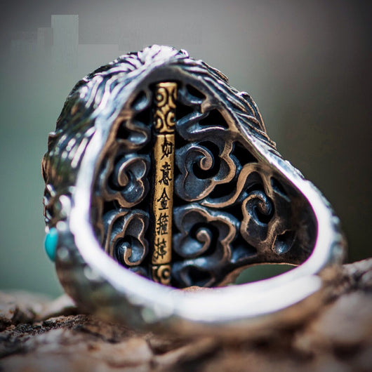 Anillo del Rey Mono Plata Vintage - Joya Artesanal Unisex - Image 6