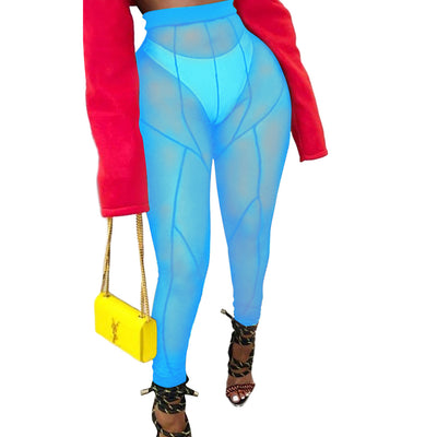 Pantalones Casuales Multicolor con Detalle Mesh y Levantador de Cadera - Image 3