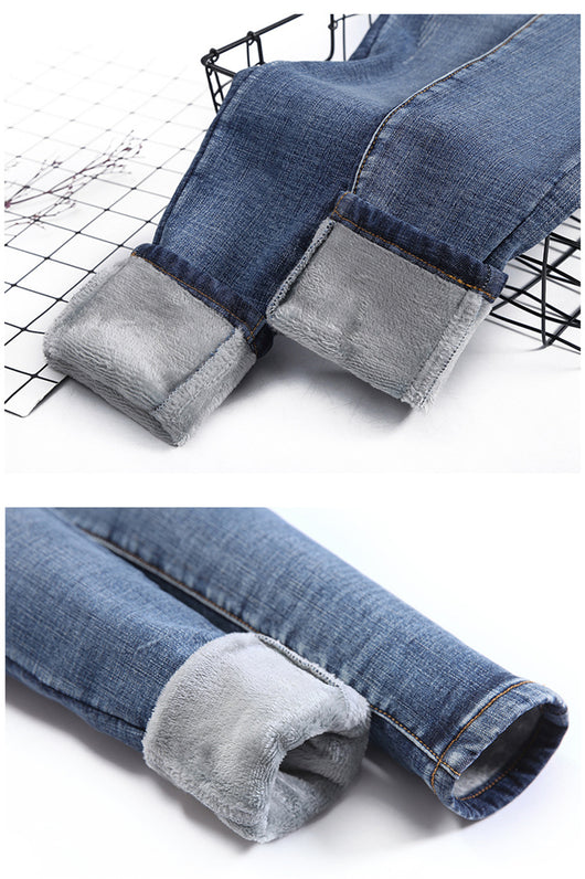 Jeans Térmicos Ajustados de Cintura Alta para Otoño e Invierno - Image 8