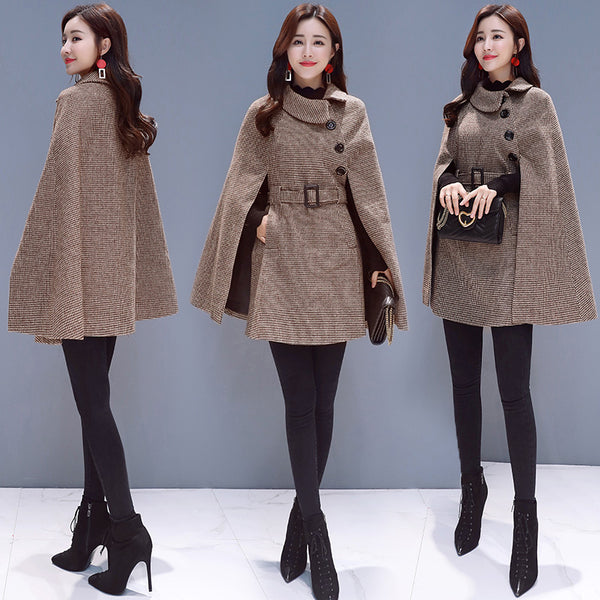 Capa de Lana Elegante - Abrigo Tipo Poncho