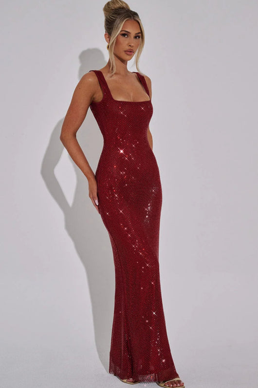 Vestido de Lentejuelas con Tirantes Dobles y Red Decorativa - Image 11