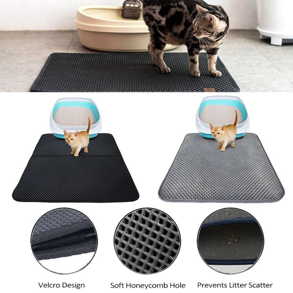 Tapete Atrapador de Arena para Gatos de Doble Capa EVA Impermeable