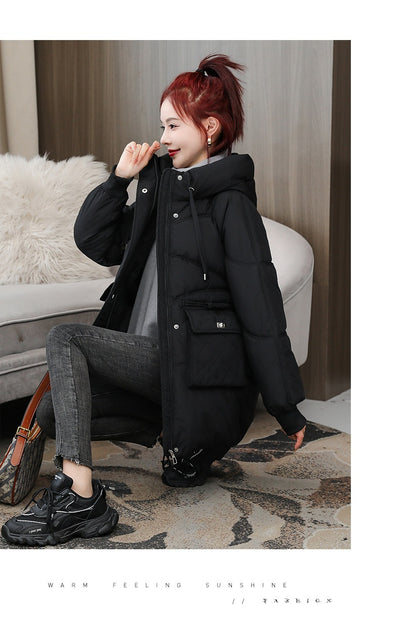 Abrigo Acolchado Grueso Talla Grande con Capucha - Algodón Cálido Invierno - Image 20