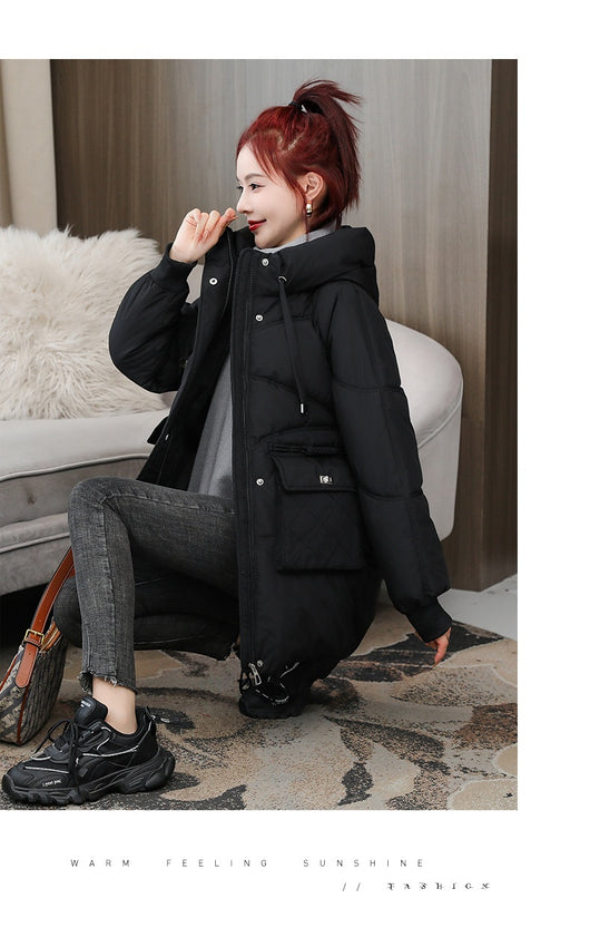 Abrigo Acolchado Grueso Talla Grande con Capucha - Algodón Cálido Invierno - Image 20