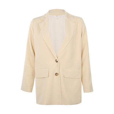 Blazer Vintage Beige Claro con Bolsillos - Chaqueta Casual Elegante - Image 10