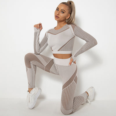 Conjunto de Yoga Absorbente sin Costuras con Manga Larga - Image 4