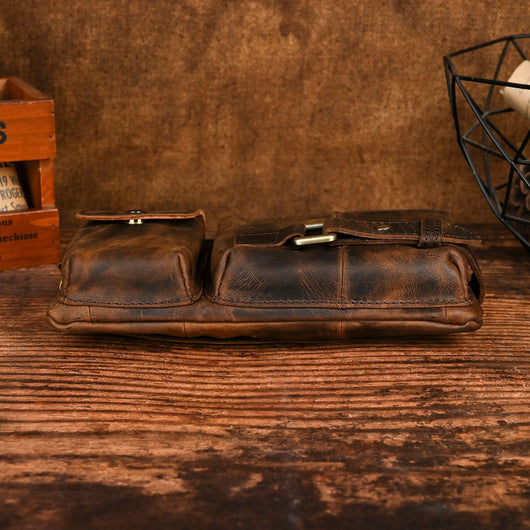 Bolsa de Pecho de Cuero Curtido al Vegetal para Hombre - Estilo Viajero - Image 37