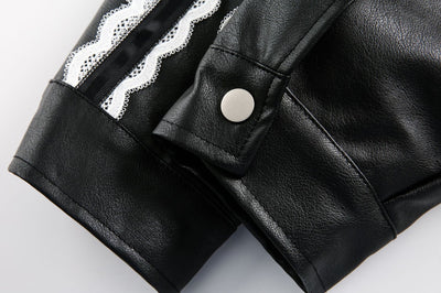Chaqueta de Solapa Negra con Encaje y Bordado Love Number para Mujer - Image 19