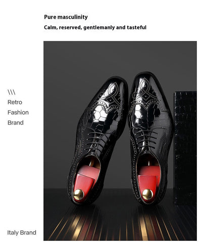 Zapatos Oxford Brogue de Cuero para Hombre - Punta Cuadrada Estilo Japonés - Image 27