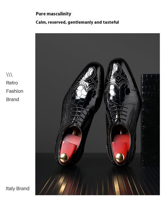 Zapatos Oxford Brogue de Cuero para Hombre - Punta Cuadrada Estilo Japonés - Image 27