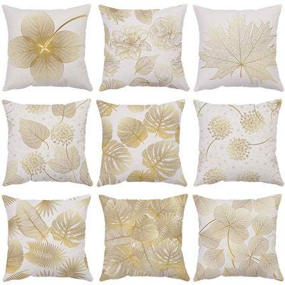 Almohada de Respaldo Flanela Dorada con Flores y Lentejuelas - Image 34