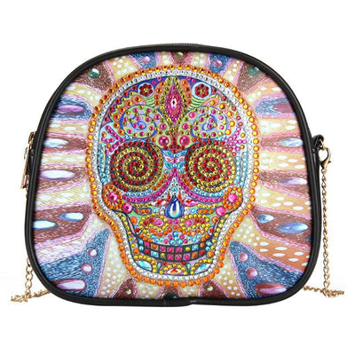 Bolso de Hombro Artesanal Mandala Pavo Real con Diamantes - Image 4