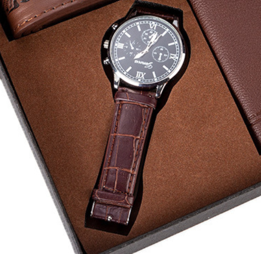 Conjunto Combo Cinturón de Cuero, Cartera y Reloj para Hombre - Image 8