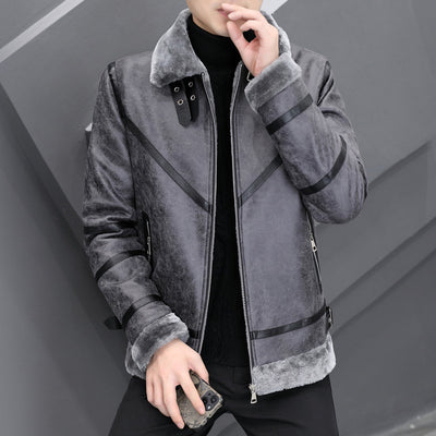 Abrigo Casual para Hombre con Cuello de Piel Grueso - Image 13