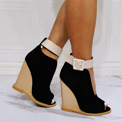 Sandalias Romanas Cuña Elegante con Tiras Ajustables - Image 3