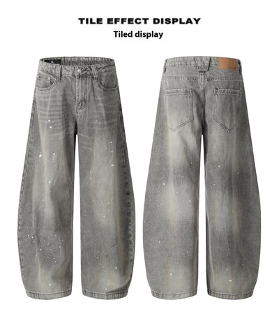 Pantalones Vaqueros Retro Splash Ink Machete para Pareja - Image 9