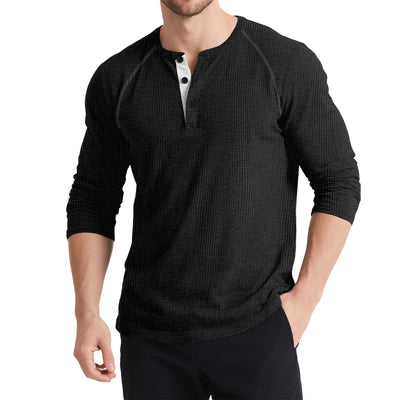 Suéter Retro con Botones y Contraste de Colores para Hombre - Image 8
