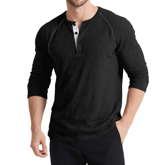 Suéter Retro con Botones y Contraste de Colores para Hombre - Image 8