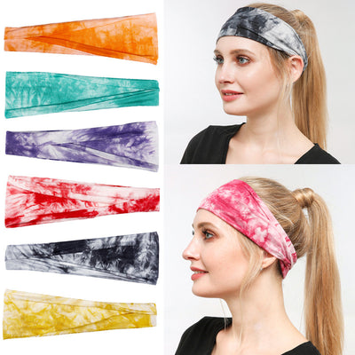 Cinta Deportiva Turbante Tie-Dye de Lado Ancho - Image 16