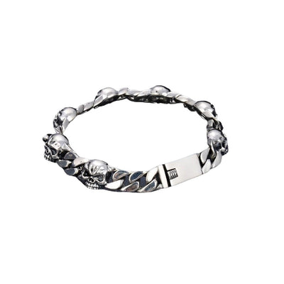 Pulsera Calavera Plata Esterlina para Hombre - Estilo Coreano Hip Hop Punk - Image 8